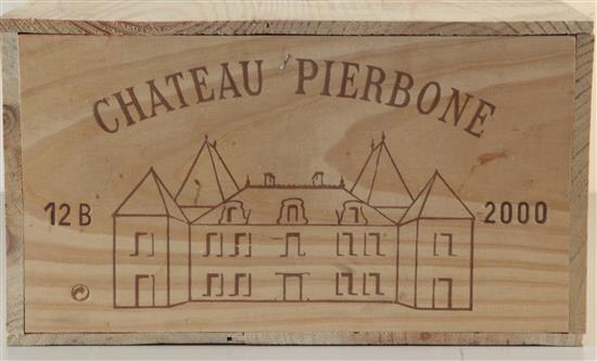 A case of twelve bottles of Chateau Pierbone, 2000.